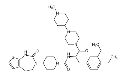 (R)-N-(3-(3,4-diethylphenyl)-1-(4-(1-methylpiperidin-4-yl)piperazin-1-yl)-1-oxopropan-2-yl)-4-(2-oxo-1,2,4,5-tetrahydro-3H-thieno[2,3-d][1,3]diazepin-3-yl)piperidine-1-carboxamide CAS:686296-81-1 manufacturer & supplier