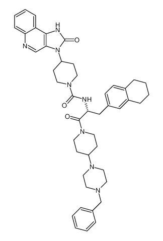 1-Piperidinecarboxamide,4-(1,2-dihydro-2-oxo-3H-imidazo[4,5-c]quinolin-3-yl)-N-[(1R)-2-oxo-2-[4-[4-(phenylmethyl)-1-piperazinyl]-1-piperidinyl]-1-[(5,6,7,8-tetrahydro-2-naphthalenyl)methyl]ethyl]- CAS:686297-10-9 manufacturer & supplier