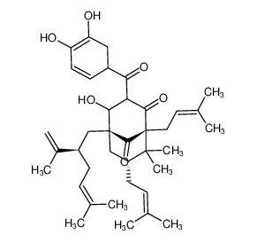 (1S,5R,7R)-3-(4,5-dihydroxycyclohexa-2,4-diene-1-carbonyl)-4-hydroxy-8,8-dimethyl-5-((R)-5-methyl-2-(prop-1-en-2-yl)hex-4-en-1-yl)-1,7-bis(3-methylbut-2-en-1-yl)bicyclo[3.3.1]nonane-2,9-dione CAS:686319-03-9 manufacturer & supplier