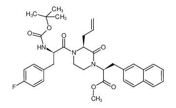 2-{3-allyl-4-[2-tert-butoxycarbonylamino-3-(4-fluoro-phenyl)-propionyl]-2-oxo-piperazin-1-yl}-3-naphthalen-2-yl-propionic acid methyl ester CAS:686336-93-6 manufacturer & supplier