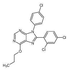 9H-Purine, 9-(4-chlorophenyl)-8-(2,4-dichlorophenyl)-6-propoxy- CAS:686344-76-3 manufacturer & supplier