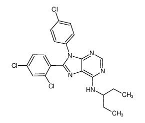 9-(4-chlorophenyl)-8-(2,4-dichlorophenyl)-N-(pentan-3-yl)-9H-purin-6-amine CAS:686345-19-7 manufacturer & supplier