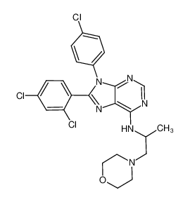 9-(4-chlorophenyl)-8-(2,4-dichlorophenyl)-N-(1-morpholinopropan-2-yl)-9H-purin-6-amine CAS:686345-31-3 manufacturer & supplier