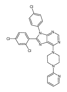 9-(4-chlorophenyl)-8-(2,4-dichlorophenyl)-6-(4-(pyridin-2-yl)piperazin-1-yl)-9H-purine CAS:686345-45-9 manufacturer & supplier