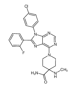 1-(9-(4-chlorophenyl)-8-(2-fluorophenyl)-9H-purin-6-yl)-4-(methylamino)piperidine-4-carboxamide CAS:686345-87-9 manufacturer & supplier