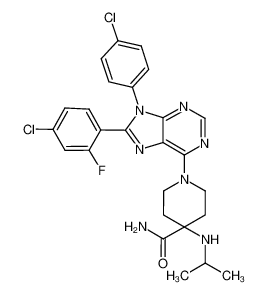 1-(8-(4-chloro-2-fluorophenyl)-9-(4-chlorophenyl)-9H-purin-6-yl)-4-(isopropylamino)piperidine-4-carboxamide CAS:686345-98-2 manufacturer & supplier