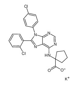 1-[9-(4-chlorophenyl)-8-(2-chlorophenyl)-9H-purin-6-ylamino]-cyclopentanecarboxylic acid, potassium salt CAS:686347-10-4 manufacturer & supplier