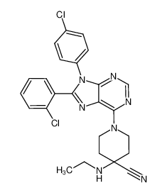 1-[9-(4-chlorophenyl)-8-(2-chlorophenyl)-9H-purin-6-yl]-4-ethylaminopiperidine-4-carbonitrile CAS:686347-16-0 manufacturer & supplier