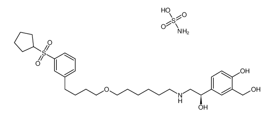 (R)-4-(2-((6-(4-(3-(cyclopentylsulfonyl)phenyl)butoxy)hexyl)amino)-1-hydroxyethyl)-2-(hydroxymethyl)phenol sulfamate CAS:686350-88-9 manufacturer & supplier