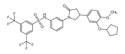 N-(3-(4-(3-(cyclopentyloxy)-4-methoxyphenyl)-2-oxopyrrolidin-1-yl)phenyl)-3,5-bis(trifluoromethyl)benzenesulfonamide CAS:686712-55-0 manufacturer & supplier