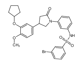 3-bromo-N-(3-(4-(3-(cyclopentyloxy)-4-methoxyphenyl)-2-oxopyrrolidin-1-yl)phenyl)benzenesulfonamide CAS:686712-74-3 manufacturer & supplier