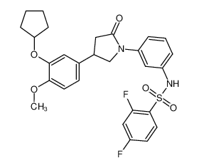 N-(3-(4-(3-(cyclopentyloxy)-4-methoxyphenyl)-2-oxopyrrolidin-1-yl)phenyl)-2,4-difluorobenzenesulfonamide CAS:686712-77-6 manufacturer & supplier