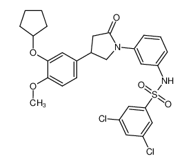 3,5-dichloro-N-(3-(4-(3-(cyclopentyloxy)-4-methoxyphenyl)-2-oxopyrrolidin-1-yl)phenyl)benzenesulfonamide CAS:686712-83-4 manufacturer & supplier