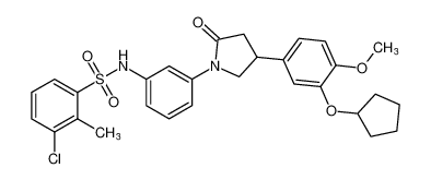 3-chloro-N-(3-(4-(3-(cyclopentyloxy)-4-methoxyphenyl)-2-oxopyrrolidin-1-yl)phenyl)-2-methylbenzenesulfonamide CAS:686712-88-9 manufacturer & supplier