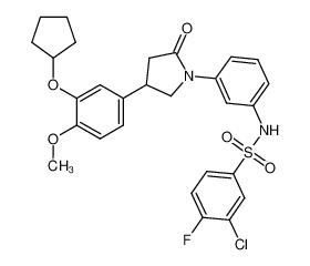 3-chloro-N-(3-(4-(3-(cyclopentyloxy)-4-methoxyphenyl)-2-oxopyrrolidin-1-yl)phenyl)-4-fluorobenzenesulfonamide CAS:686712-90-3 manufacturer & supplier