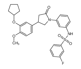 N-(3-(4-(3-(cyclopentyloxy)-4-methoxyphenyl)-2-oxopyrrolidin-1-yl)phenyl)-3-fluorobenzenesulfonamide CAS:686712-92-5 manufacturer & supplier