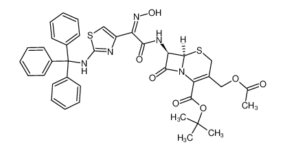 ester ter-butylique de l'acide (acetoxy methyl)-3(((hydroxy-imino-2 Z (tritylamino-2 thiazolyl-4)-2)-acetyl)-amino)-7 β cepheme-3 carboxylique-4 CAS:68672-76-4 manufacturer & supplier