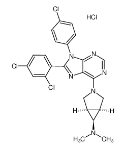 {3-[9-(4-chlorophenyl)-8-(2,4-dichlorophenyl)-9H-purin-6-yl]-3-(1α,5α,6β)-azabicyclo[3.1.0]hex-6-yl}-dimethylamine, hydrochloride salt CAS:686744-55-8 manufacturer & supplier