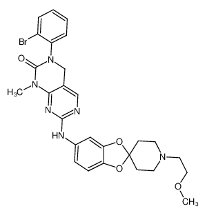 3-(2-bromo-phenyl)-3,4-dihydro-7-(1'-(2-methoxyethyl)-spiro[1,3-benzodioxolo-2,4'-piperidine]-5-yl)amino-1-methyl-pyrimido[4,5-d]pyrimidin-2(1H)-one CAS:686759-82-0 manufacturer & supplier