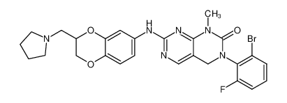 3-(2-bromo-6-fluoro-phenyl)-1-methyl-7-(3-pyrrolidin-1-ylmethyl-2,3-dihydro-benzo[1,4]dioxin-6-ylamino)-3,4-dihydro-1H-pyrimido[4,5-d]pyrimidin-2-one CAS:686760-41-8 manufacturer & supplier