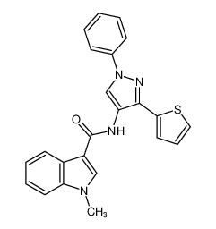 1-methyl-N-(1-phenyl-3-(thiophen-2-yl)-1H-pyrazol-4-yl)-1H-indole-3-carboxamide CAS:686770-15-0 manufacturer & supplier