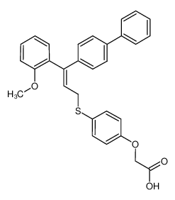 (E)-{4-[3-Biphenyl-4-yl-3-(2-methoxy-phenyl)-allylsulfanyl]-phenoxy}-acetic acid CAS:686774-41-4 manufacturer & supplier