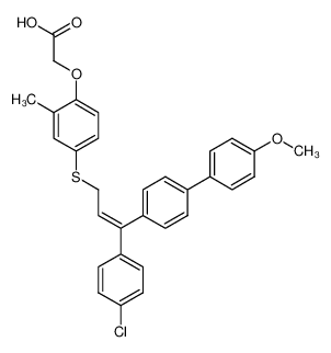 (E)-2-(4-((3-(4-chlorophenyl)-3-(4'-methoxy-[1,1'-biphenyl]-4-yl)allyl)thio)-2-methylphenoxy)acetic acid CAS:686775-34-8 manufacturer & supplier