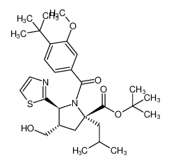 rel-tert-butyl (2R,4S,5S)-1-(4-(tert-butyl)-3-methoxybenzoyl)-4-(hydroxymethyl)-2-isobutyl-5-(thiazol-2-yl)pyrrolidine-2-carboxylate CAS:687635-97-8 manufacturer & supplier