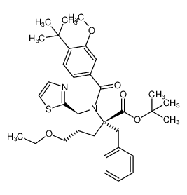 D-Proline,1-[4-(1,1-dimethylethyl)-3-methoxybenzoyl]-4-(ethoxymethyl)-2-(phenylmethyl)-5-(2-thiazolyl)-, 1,1-dimethylethyl ester, (4S,5S)-rel- CAS:687636-33-5 manufacturer & supplier