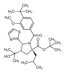 (2S,4S,5R)-2-isobutyl-1-(3-methoxy-4-tert-butylbenzoyl)-4-(1-hydroxy-1-methylethyl)-5-(1,3-thiazol-2-yl)pyrrolidine-2-carboxylic acid tert-butyl ester CAS:687636-74-4 manufacturer & supplier