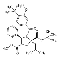 rel-2-(tert-butyl) 4-methyl (2R,4S,5S)-1-(4-(tert-butyl)-3-methoxybenzoyl)-2-isobutyl-5-(pyridin-2-yl)pyrrolidine-2,4-dicarboxylate CAS:687636-78-8 manufacturer & supplier