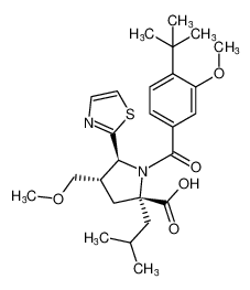 rel-(2R,4S,5S)-1-(4-(tert-butyl)-3-methoxybenzoyl)-2-isobutyl-4-(methoxymethyl)-5-(thiazol-2-yl)pyrrolidine-2-carboxylic acid CAS:687637-10-1 manufacturer & supplier