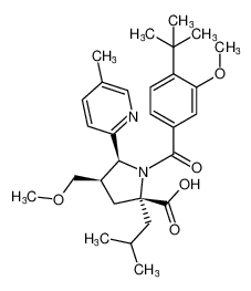 rel-(2R,4R,5S)-1-(4-(tert-butyl)-3-methoxybenzoyl)-2-isobutyl-4-(methoxymethyl)-5-(5-methylpyridin-2-yl)pyrrolidine-2-carboxylic acid CAS:687637-59-8 manufacturer & supplier