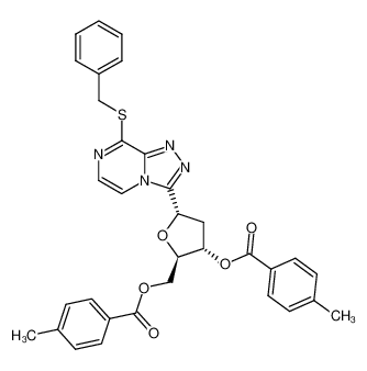 (1S)-1-(8-benzylsulfanyl-[1,2,4]triazolo[4,3-a]pyrazin-3-yl)-O3,O5-bis-(4-methyl-benzoyl)-D-erythro-1,4-anhydro-2-deoxy-pentitol CAS:68797-24-0 manufacturer & supplier