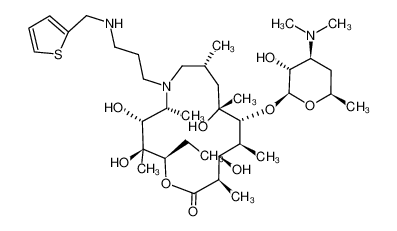 (2R,3S,4R,5R,8R,10R,11R,12S,13S,14R)-11-(((2S,3R,4S,6R)-4-(dimethylamino)-3-hydroxy-6-methyltetrahydro-2H-pyran-2-yl)oxy)-2-ethyl-3,4,10,13-tetrahydroxy-3,5,8,10,12,14-hexamethyl-6-(3-((thiophen-2-ylmethyl)amino)propyl)-1-oxa-6-azacyclopenta