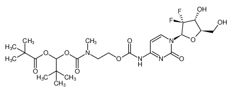 1-(((2-(((1-((2R,4R,5R)-3,3-difluoro-4-hydroxy-5-(hydroxymethyl)tetrahydrofuran-2-yl)-2-oxo-1,2-dihydropyrimidin-4-yl)carbamoyl)oxy)ethyl)(methyl)carbamoyl)oxy)-2,2-dimethylpropyl pivalate CAS:688009-40-7 manufacturer & supplier