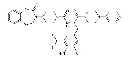 (R)-N-(3-(4-amino-3-chloro-5-(trifluoromethyl)phenyl)-1-oxo-1-(4-(pyridin-4-yl)piperazin-1-yl)propan-2-yl)-4-(2-oxo-1,2,4,5-tetrahydro-3H-benzo[d][1,3]diazepin-3-yl)piperidine-1-carboxamide CAS:688018-22-6 manufacturer & supplier