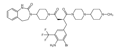 (S)-2-(4-amino-3-bromo-5-(trifluoromethyl)benzyl)-1-(4-(1-methylpiperidin-4-yl)piperazin-1-yl)-4-(4-(2-oxo-1,2,4,5-tetrahydro-3H-benzo[d][1,3]diazepin-3-yl)piperidin-1-yl)butane-1,4-dione CAS:688018-39-5 manufacturer & supplier