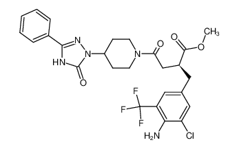 (S)-2-(4-amino-3-chloro-5-trifluoromethyl-benzyl)-4-oxo-4-[4-(5-oxo-3-phenyl-4,5-dihydro-1,2,4-triazol-1-yl)-piperidin-1-yl]-butanoic acid methyl ester CAS:688020-85-1 manufacturer & supplier