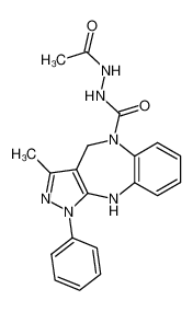 3-methyl-1-phenyl-4,10-dihydro-1H-benzo[b]pyrazolo[3,4-e][1,4]diazepine-5-carboxylic acid N'-acetyl-hydrazide CAS:68827-34-9 manufacturer & supplier