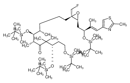 (3S,6R,7S,8S)-1,3,7-Tris-(tert-butyl-dimethyl-silanyloxy)-11-{(2R,3S)-3-[(E)-(S)-2-(tert-butyl-dimethyl-silanyloxy)-3-methyl-4-(2-methyl-thiazol-4-yl)-but-3-enyl]-2-fluoromethyl-oxiranyl}-4,4,6,8-tetramethyl-undecan-5-one CAS:688318-78-7 man