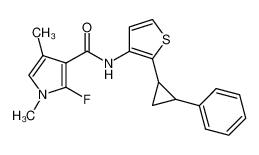 2-fluoro-1,4-dimethyl-N-(2-(2-phenylcyclopropyl)thiophen-3-yl)-1H-pyrrole-3-carboxamide CAS:688323-08-2 manufacturer & supplier