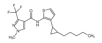 1-methyl-N-(3-(2-pentylcyclopropyl)thiophen-2-yl)-3-(trifluoromethyl)-1H-pyrazole-4-carboxamide CAS:688323-51-5 manufacturer & supplier