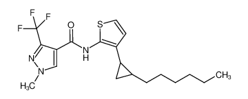 N-(3-(2-hexylcyclopropyl)thiophen-2-yl)-1-methyl-3-(trifluoromethyl)-1H-pyrazole-4-carboxamide CAS:688323-54-8 manufacturer & supplier