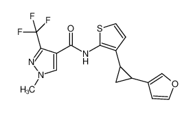 N-(3-(2-(furan-3-yl)cyclopropyl)thiophen-2-yl)-1-methyl-3-(trifluoromethyl)-1H-pyrazole-4-carboxamide CAS:688323-99-1 manufacturer & supplier