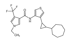 N-(4-(2-cycloheptylcyclopropyl)thiophen-3-yl)-1-ethyl-4-(trifluoromethyl)-1H-pyrrole-3-carboxamide CAS:688326-13-8 manufacturer & supplier