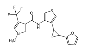 N-(4-(2-(furan-2-yl)cyclopropyl)thiophen-3-yl)-1-methyl-4-(trifluoromethyl)-1H-pyrrole-3-carboxamide CAS:688326-35-4 manufacturer & supplier