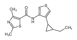 N-(4-(2-ethylcyclopropyl)thiophen-3-yl)-2,4-dimethylthiazole-5-carboxamide CAS:688327-60-8 manufacturer & supplier