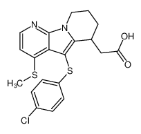 2-(5-((4-chlorophenyl)thio)-4-(methylthio)-6,7,8,9-tetrahydropyrido[3,2-b]indolizin-6-yl)acetic acid CAS:688356-89-0 manufacturer & supplier