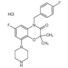 6-fluoro-4-(4-fluoro-benzyl)-2,2-dimethyl-8-piperazin-1-yl-4H-benzo[1,4]oxazin-3-one, hydrochloride salt CAS:688363-42-0 manufacturer & supplier